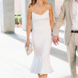 Katie May White Twirl MIDI Dress Size XS